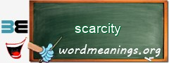 WordMeaning blackboard for scarcity